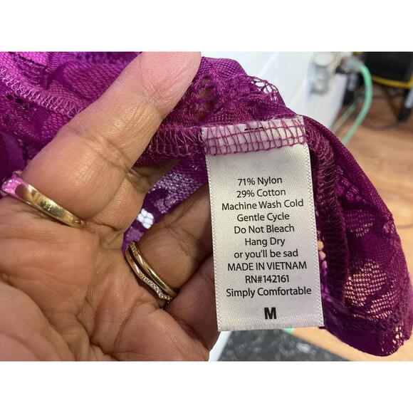 < LuLaRoe Fuchsia Open Front Lace Cardigan > - Picture 3 of 4